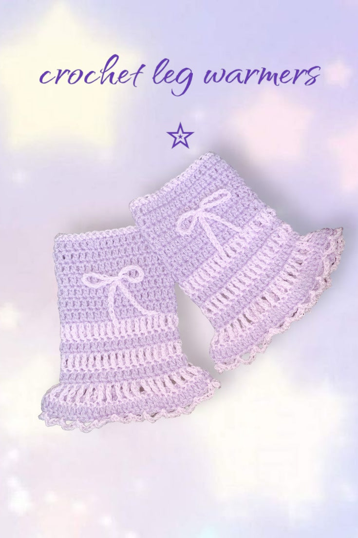 crochet leg warmers with bow